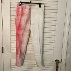 ELIE TAHARI Work of Art Colors on One Leg Slim Fit Pants
